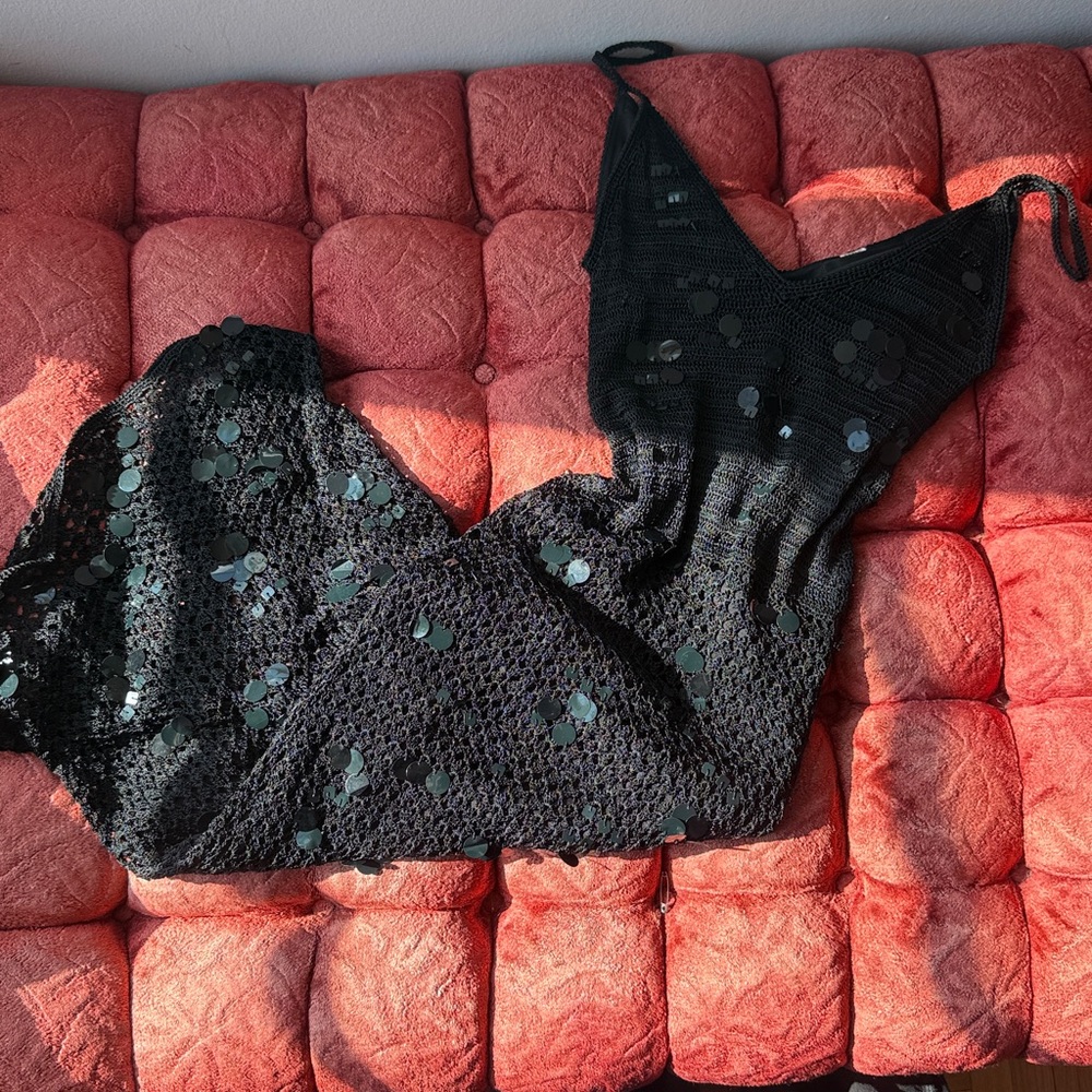 Allen B. By Allen Schwartz Black Sequin Chemise